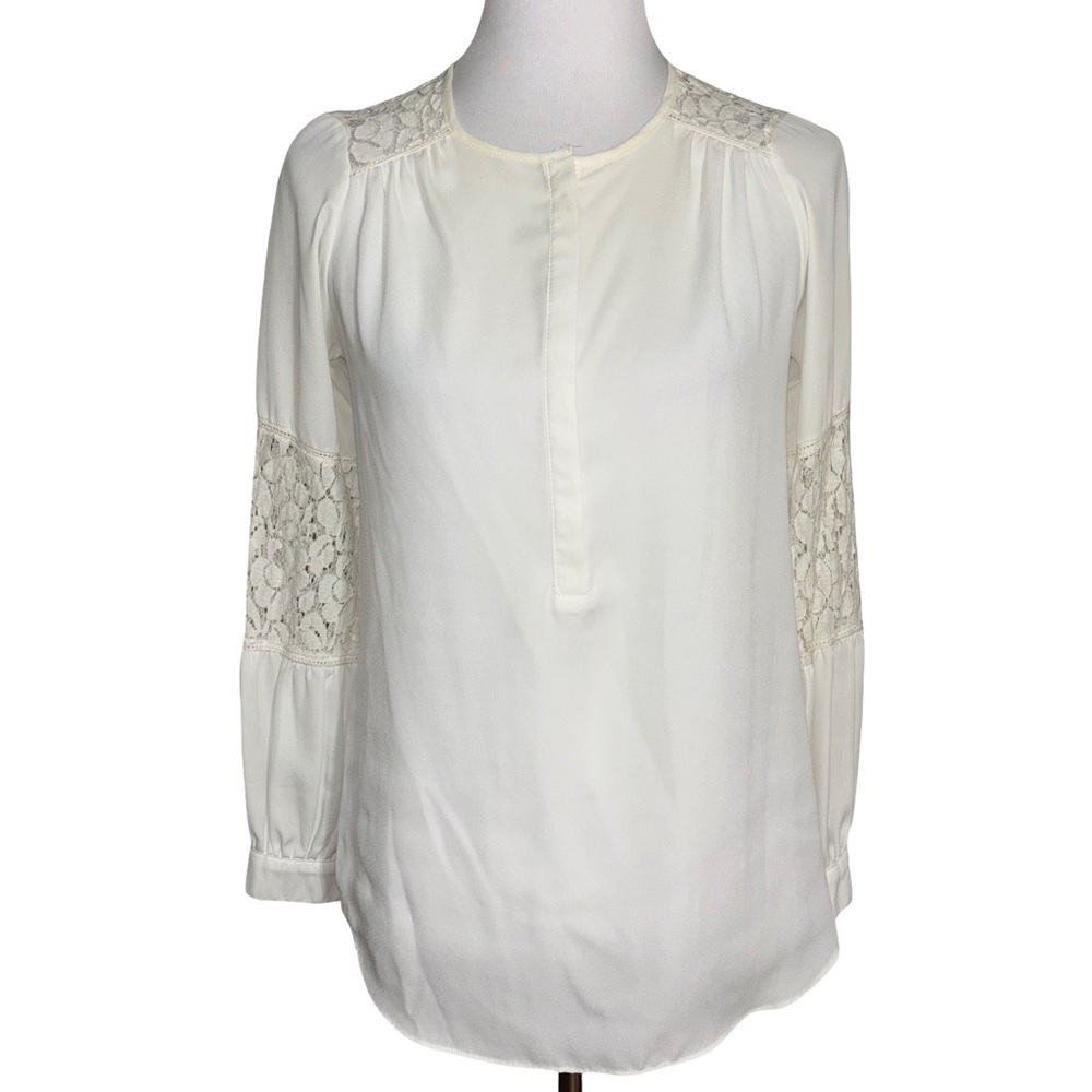 New Directions Cream Lace Blouse